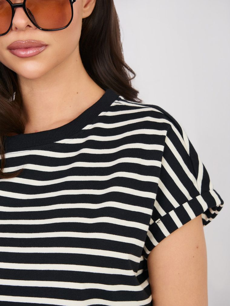 T-shirt damski, czarny, Sublevel