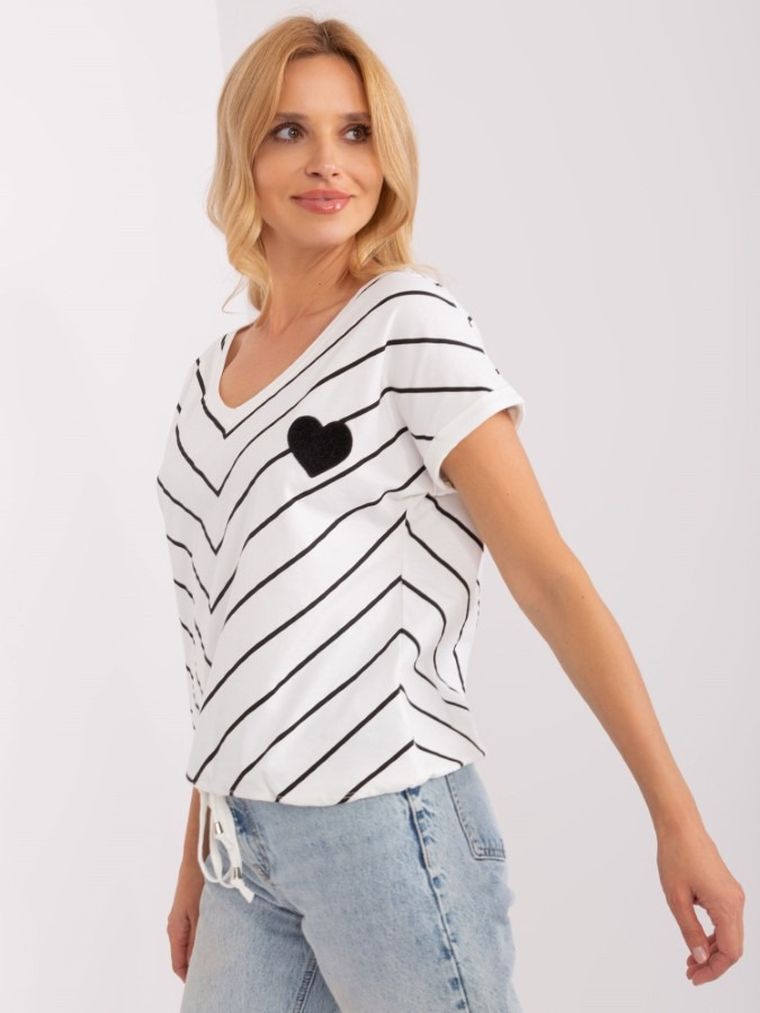 T-shirt damski, ecru, Relevance