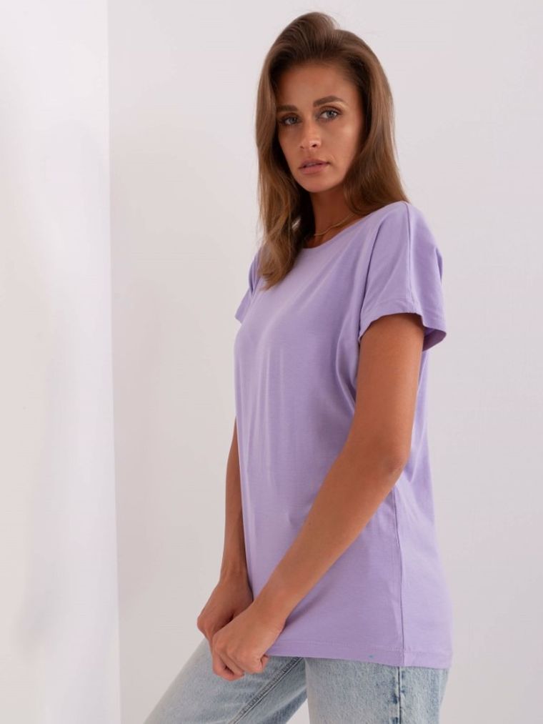 T-shirt damski, fioletowy, Basic Feel Good