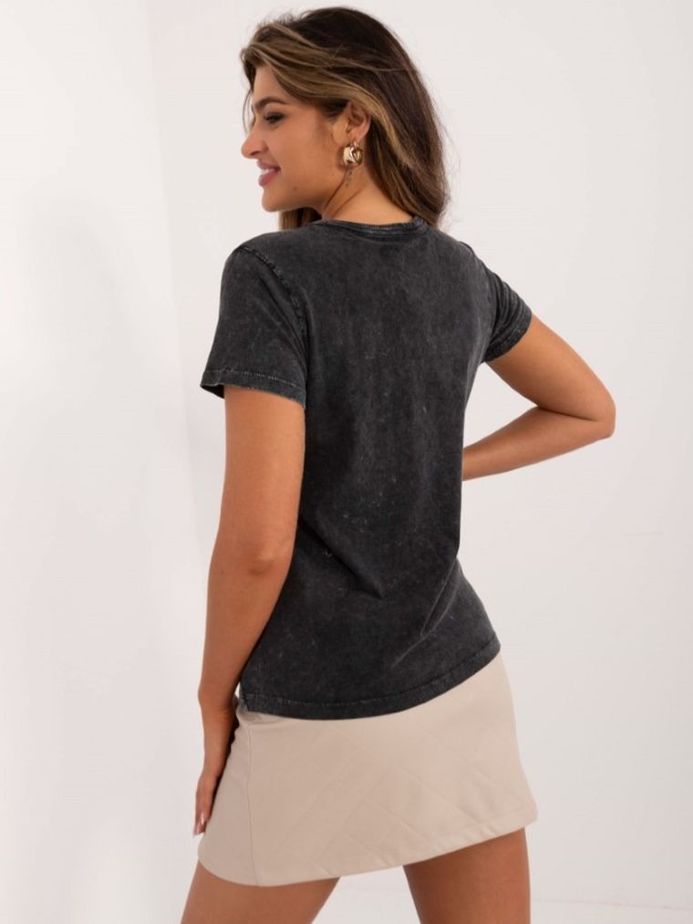 T-shirt damski, grafitowy, Sublevel