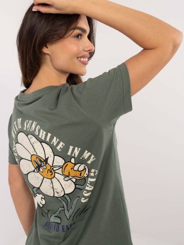 T-shirt damski, khaki, Sublevel