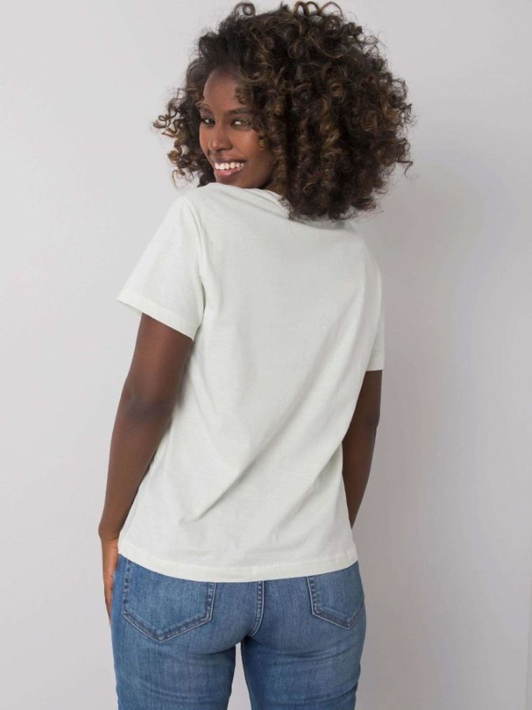 T-shirt damski, miętowy, Pepper & Mint