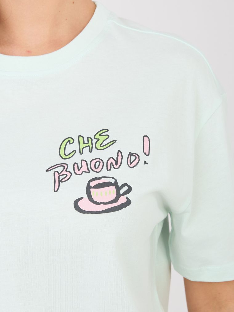 T-shirt damski, miętowy, Sublevel