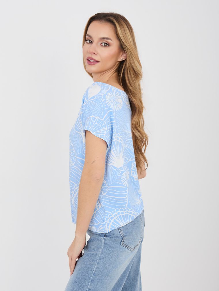 T-shirt damski, niebieski, Sublevel