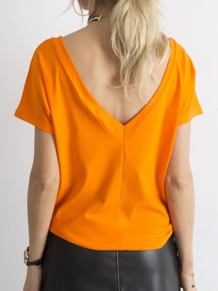 T-shirt damski, pomarańczowy, Basic Feel Good