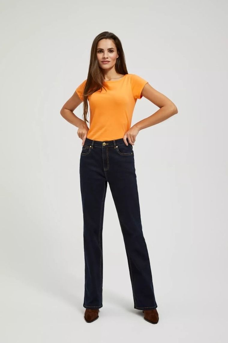 T-shirt damski, pomarańczowy, Moodo