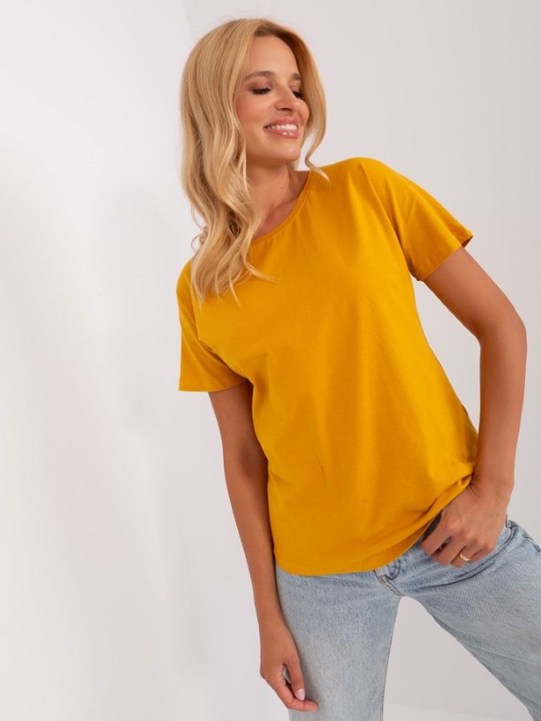 T-shirt damski, żółty, Lily Rose