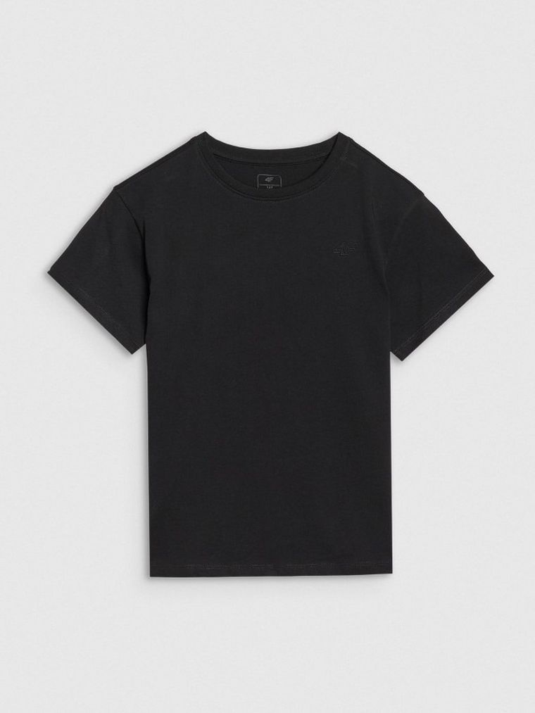 T-shirt dziewczęcy, czarny, 4F