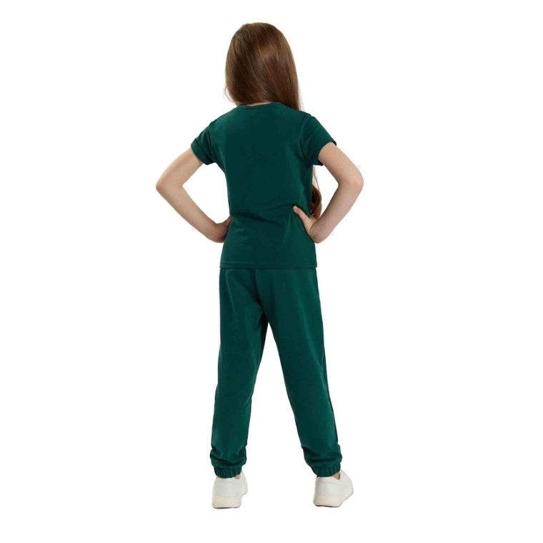 T-shirt dziewczęcy, zielony, Tup Tup