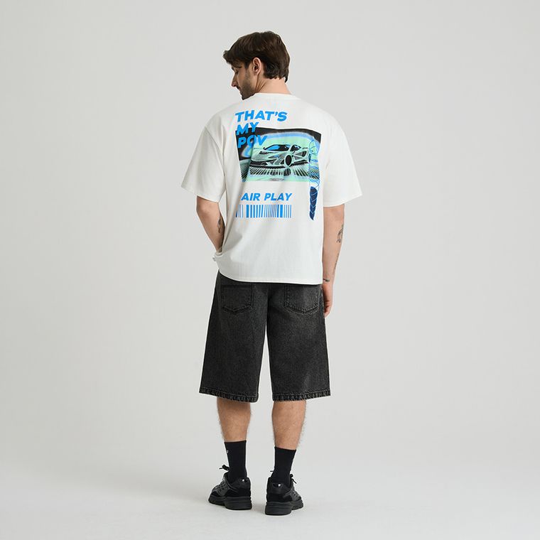 T-shirt oversize z nadrukiem na plecach NOWEAR