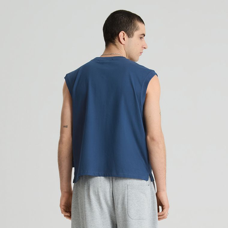 T-shirt z bawełny czesanej bez rękawów NOWEAR