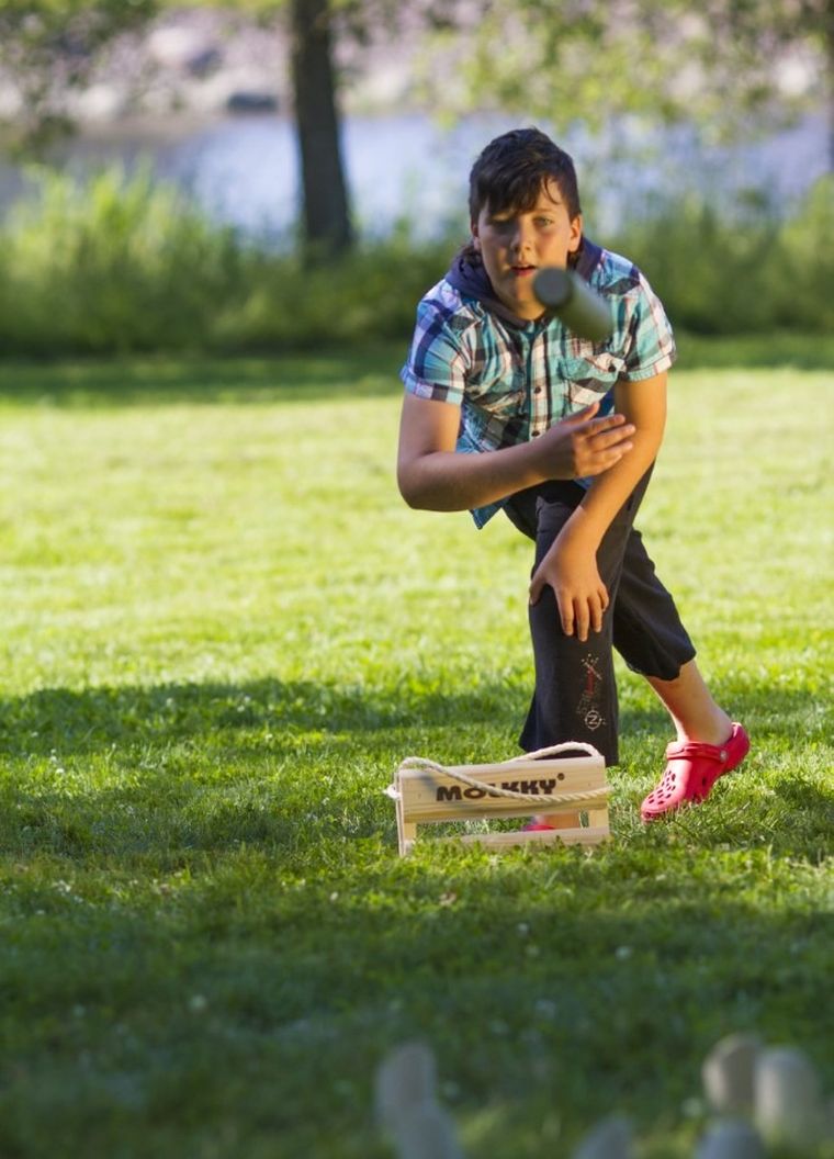 Tactic, Mölkky w drewnianej skrzynce, gra zręcznościowa