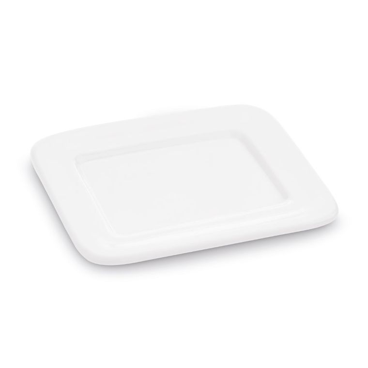 Tadar, ceramiczna maselniczka, biała, 15,8-12,6-8 cm