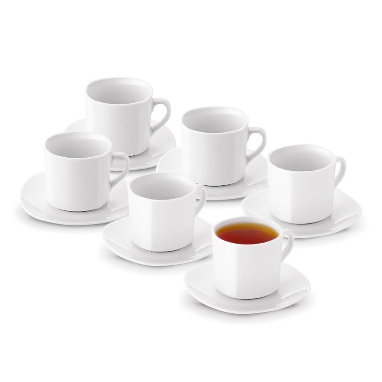 Tadar, komplet filiżanek, białe, 250 ml, 12 elementów