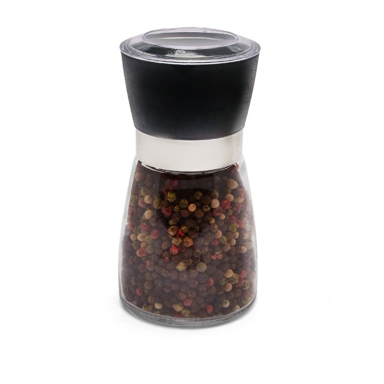 Tadar, szklany młynek ręczny do soli i pieprzu, czarny, 170 ml