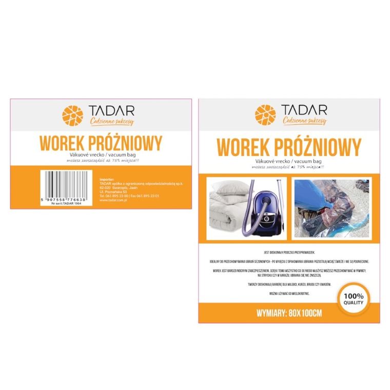 Tadar, worek próżniowy, 80-100 cm