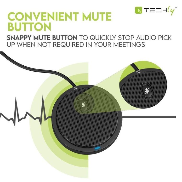 Techly, mikrofon konferencyjny, dookólny, USB 2.0 z wyciszeniem