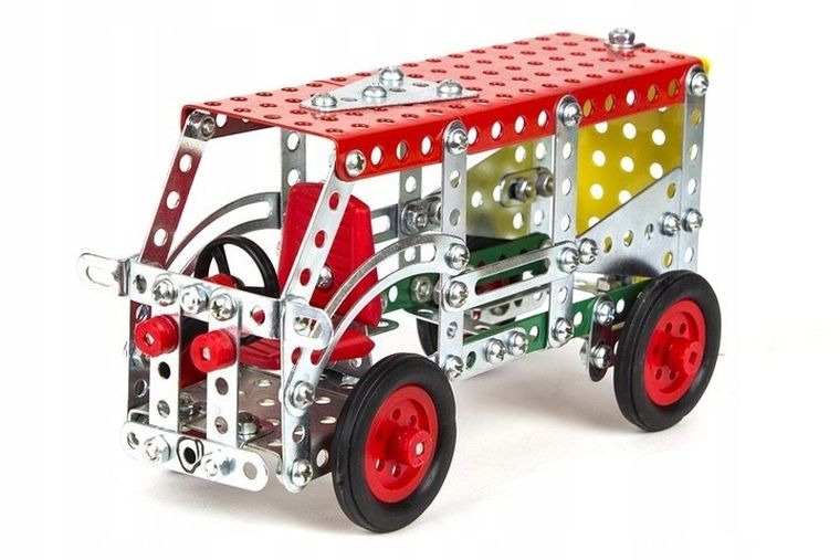 TechnoK, klocki konstrukcyjne, metalowe, pojazdy budowlane, 10w1, 304 elementy