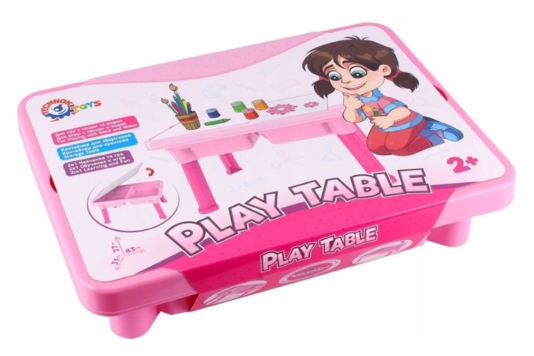 TechnoK, stół do zabawy, różowy