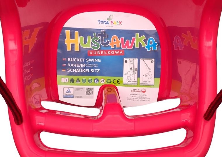 Tega, huśtawka kubełkowa, czerwona