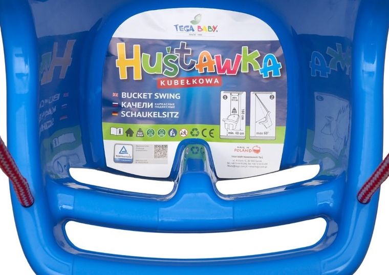 Tega, huśtawka kubełkowa, niebieska
