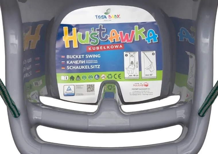 Tega, huśtawka kubełkowa, szara