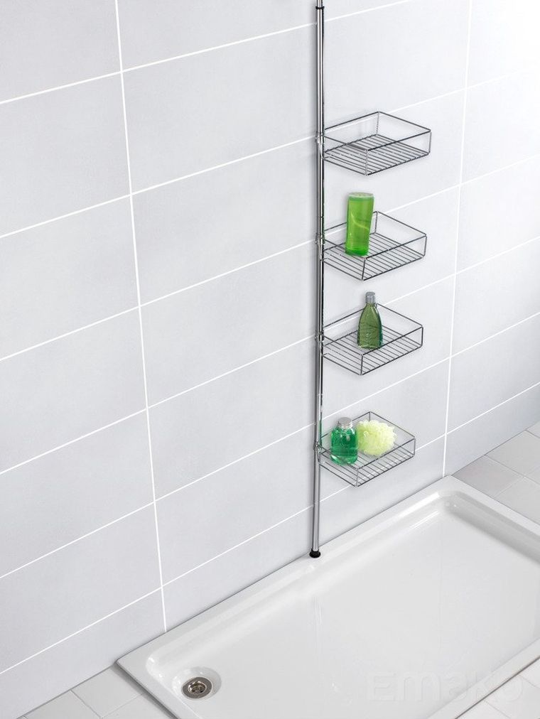 Teleskopowy regał łazienkowy, Domaso, 4 poziomy