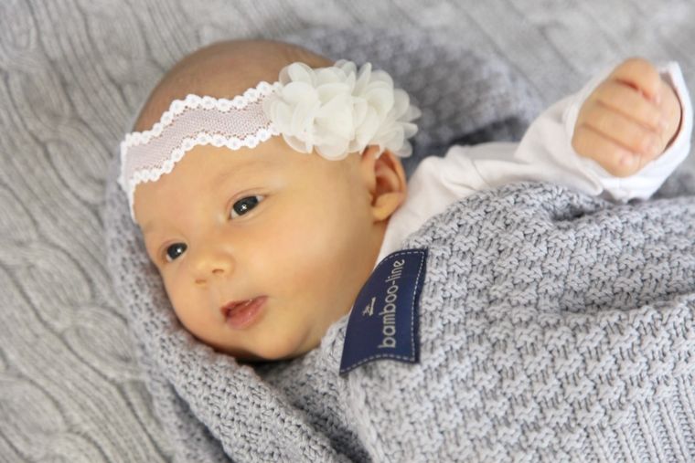 Texpol, La Tresse, kocyk bambusowy, 80-100 cm, szary