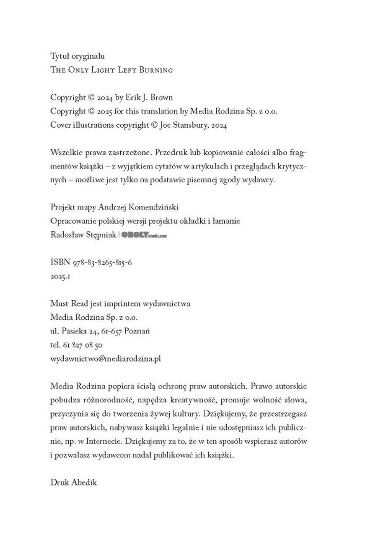 The Only Light Left Burning. Dopóki płonie nadzieja