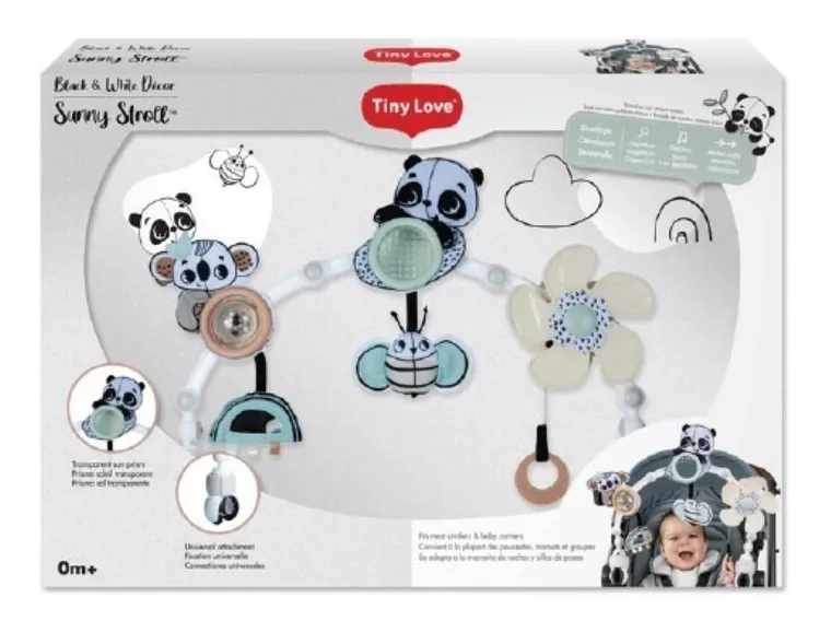 Tiny Love, łuk z zabawkami, czarno-biały