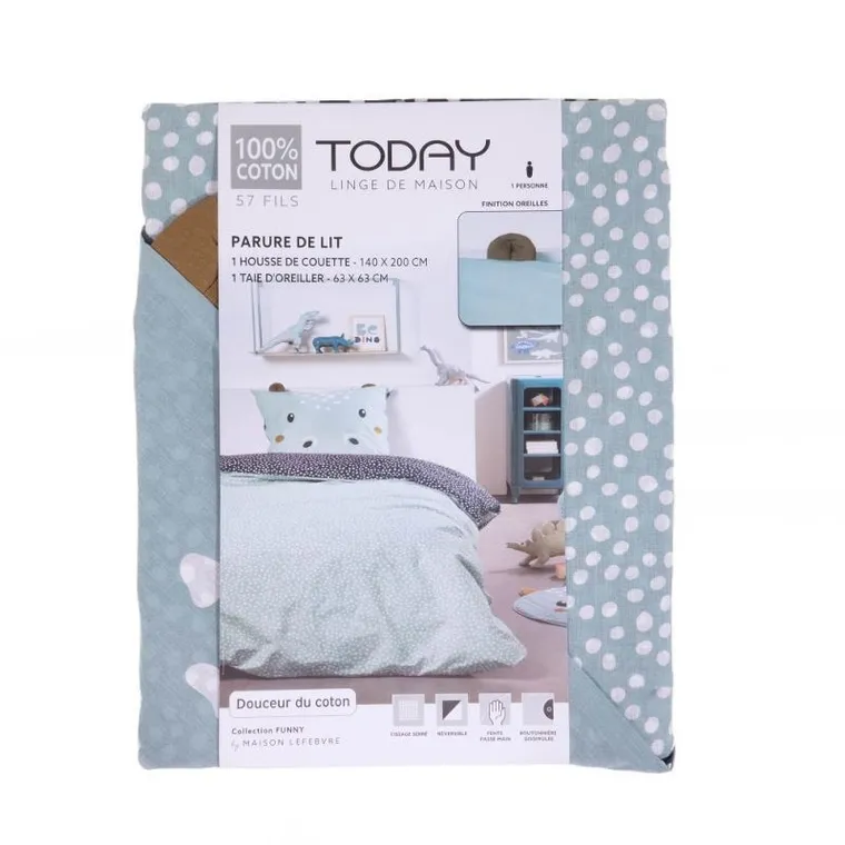 Today, Magic Jungle, pościel dla dzieci, zwierzątka z uszkami, bawełna, 140-200 cm