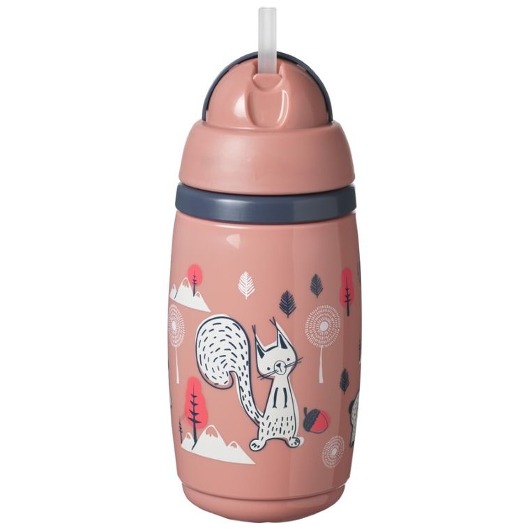 Tommee Tippee, bidon ze słomką, różowy, 266 ml