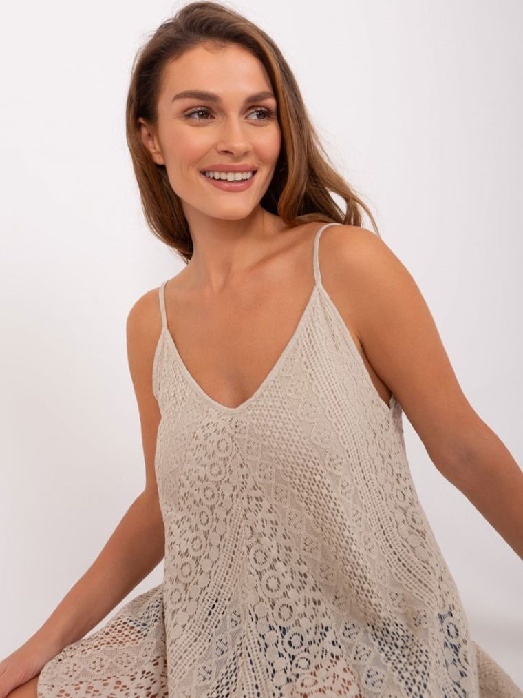 Top damski, beżowy, Och Bella