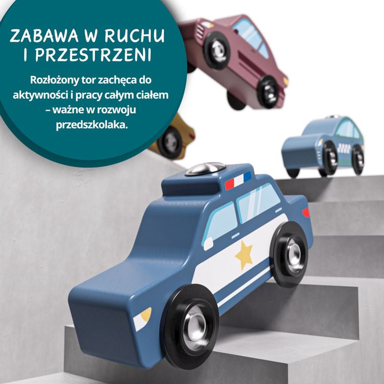 Topbright, transporter samochodów i tor wyścigowy 2w1, pojazd drewniany