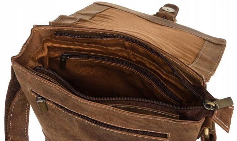 Torba listonoszka, brązowa, skórzana, Always Wild