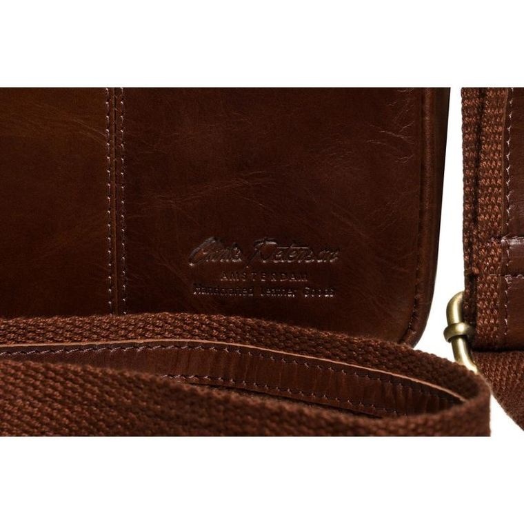 Torba listonoszka, brązowa, skórzana, Peterson