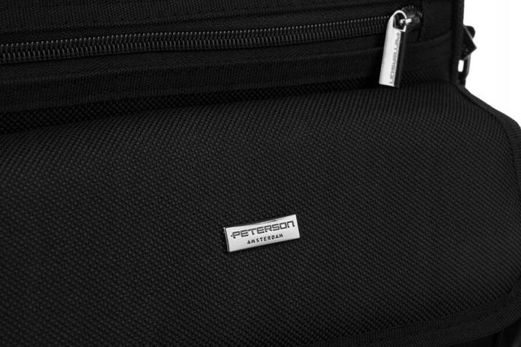 Torba listonoszka, czarna, materiałowa, Peterson