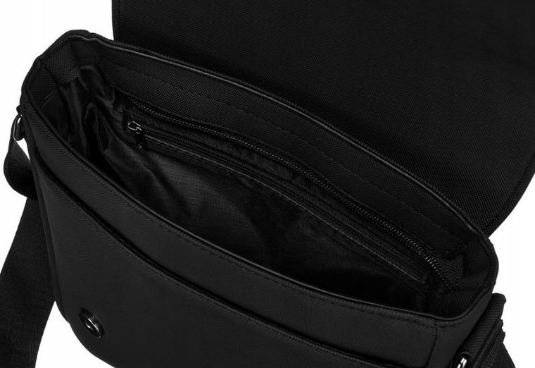 Torba listonoszka, czarna, materiałowa, Rovicky