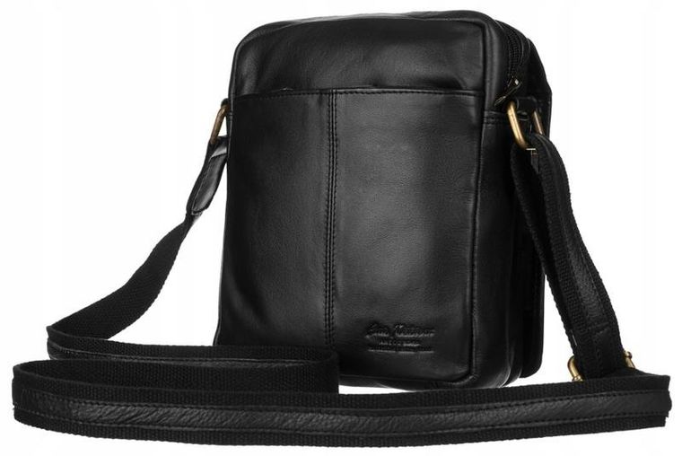 Torba listonoszka, czarna, skórzana, Peterson
