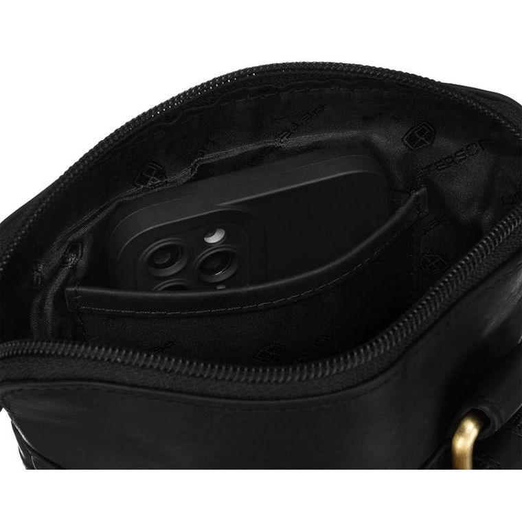 Torba listonoszka, czarna, skórzana, Peterson