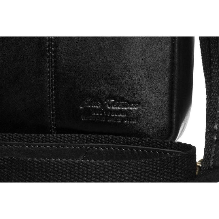 Torba listonoszka, czarna, skórzana, Peterson