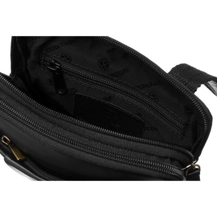 Torba listonoszka, czarna, skórzana, Peterson