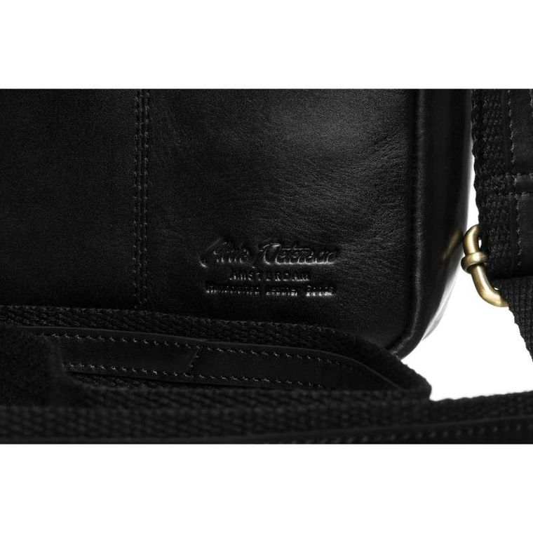 Torba listonoszka, czarna, skórzana, Peterson