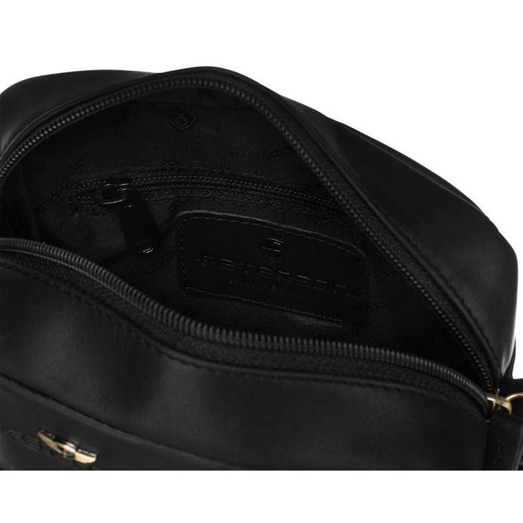 Torba listonoszka, czarna, skórzana, Peterson