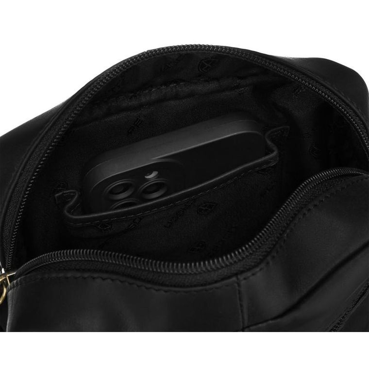 Torba listonoszka, czarna, skórzana, Peterson