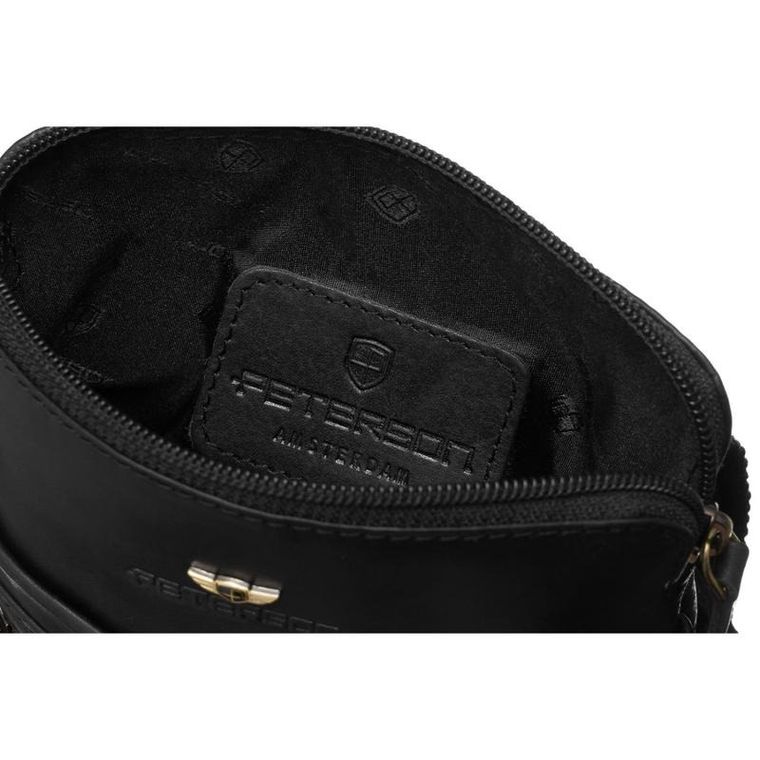 Torba listonoszka, czarna, skórzana, Peterson