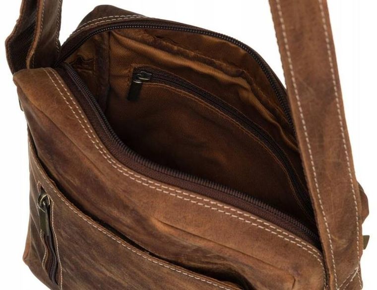 Torba listonoszka, jasnobrązowa, skórzana, Always Wild