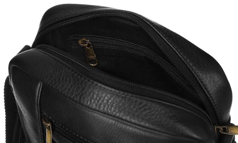 Torba na ramię, czarna, skórzana, Peterson