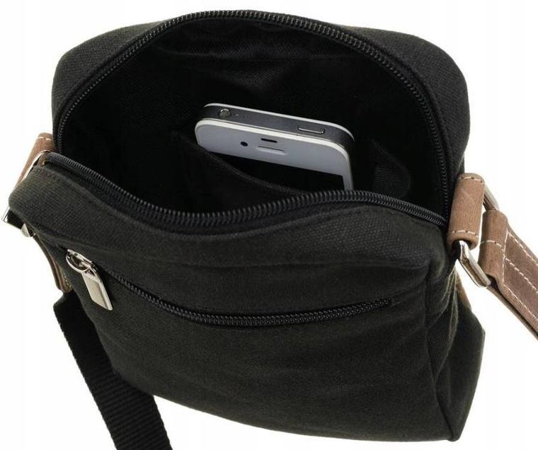 Torba na ramię, czarno-brązowa, skórzana, Always Wild