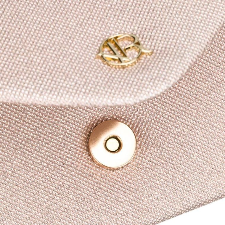 Torebka kopertówka, beżowa, brokatowa, Rovicky